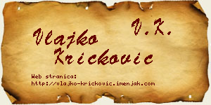 Vlajko Kričković vizit kartica